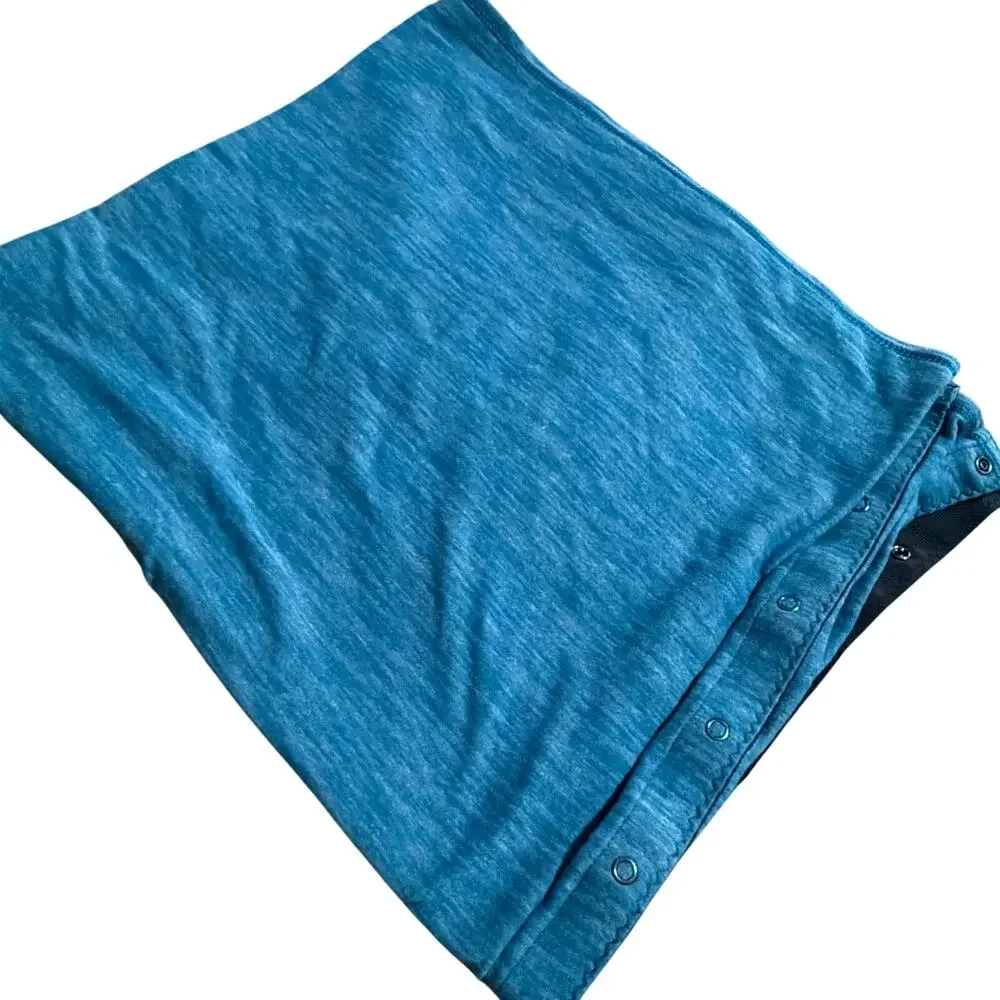 Lululemon blue scarf post yoga lightweight layering soft button up warm winter